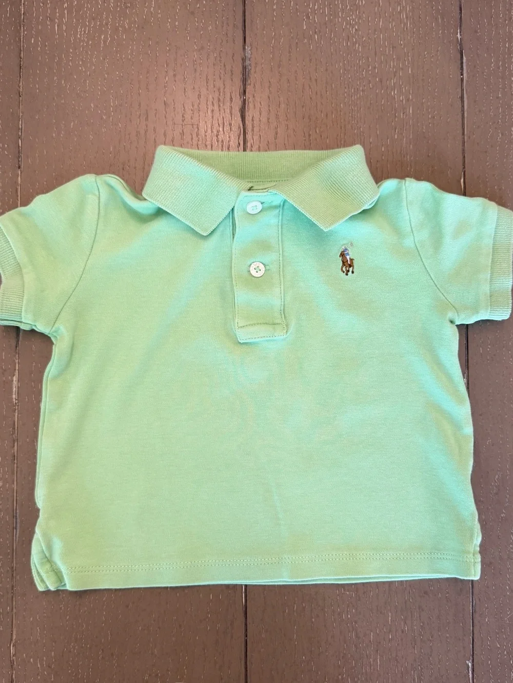 Ralph Lauren Baby Boys Preppy Mint Green Soft Cotton Polo Shirt • Size 12M